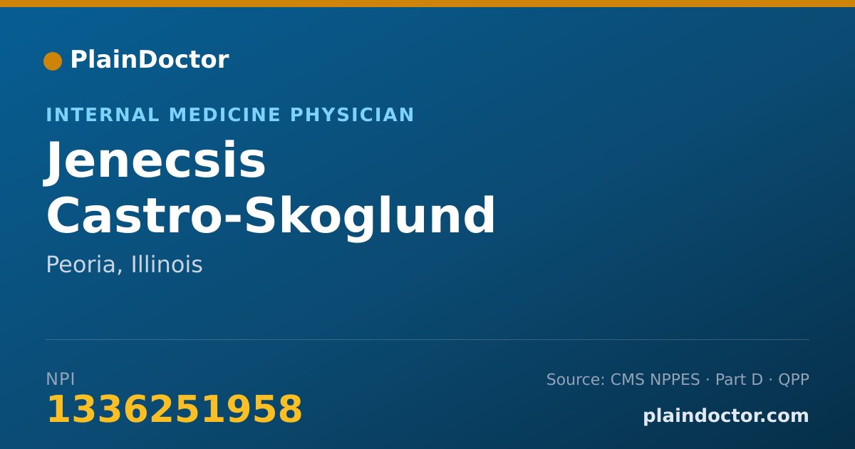 Shareable card for Jenecsis Castro-Skoglund - Internal Medicine Physician, Peoria, IL