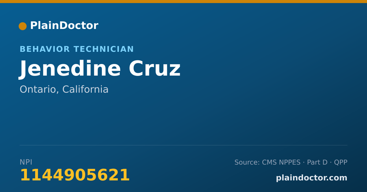 Shareable card for Jenedine Cruz - Behavior Technician, Ontario, CA