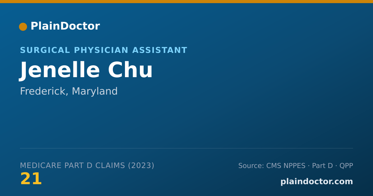 Shareable card for Jenelle Chu - Surgical Physician Assistant, Frederick, MD