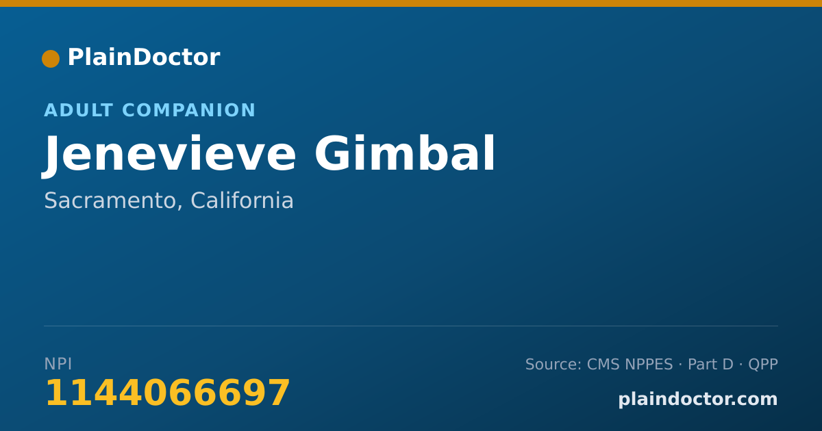 Shareable card for Jenevieve Gimbal - Adult Companion, Sacramento, CA