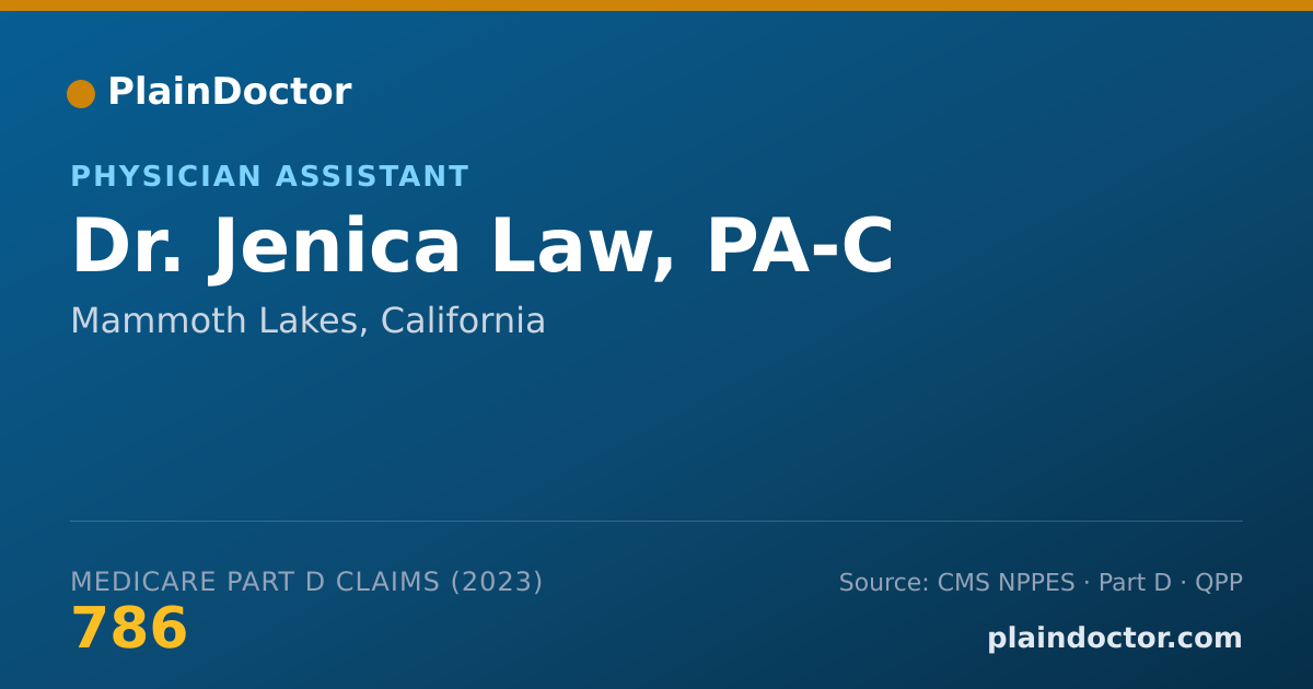 Shareable card for Jenica Law, PA-C - Physician Assistant, Mammoth Lakes, CA