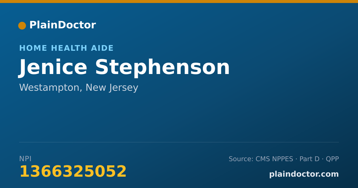 Shareable card for Jenice Stephenson - Home Health Aide, Westampton, NJ