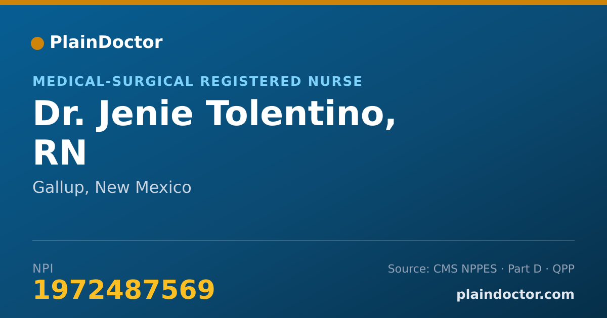 Shareable card for Jenie Tolentino, RN - Medical-Surgical Registered Nurse, Gallup, NM