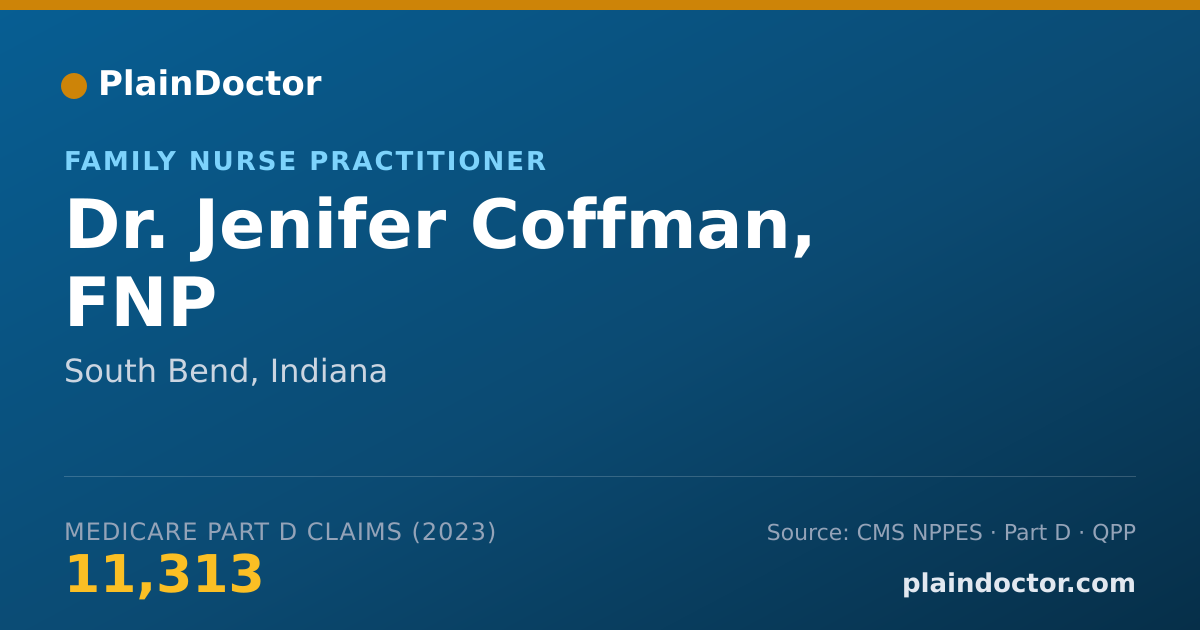 Shareable card for Jenifer Coffman, FNP - Family Nurse Practitioner, South Bend, IN