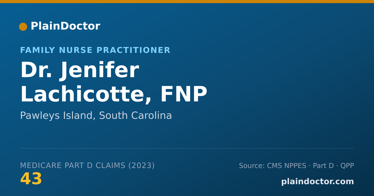 Shareable card for Jenifer Lachicotte, FNP - Family Nurse Practitioner, Pawleys Island, SC