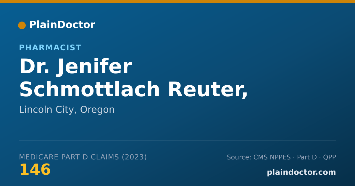 Shareable card for Jenifer Schmottlach Reuter, PHARMD, RPH - Pharmacist, Lincoln City, OR