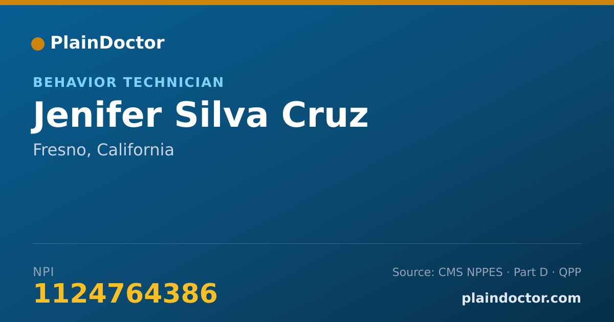 Shareable card for Jenifer Silva Cruz - Behavior Technician, Fresno, CA