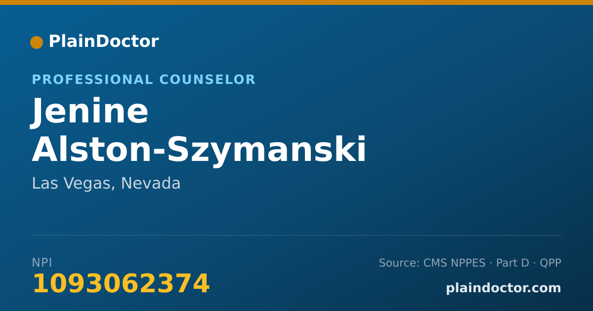 Shareable card for Jenine Alston-Szymanski - Professional Counselor, Las Vegas, NV