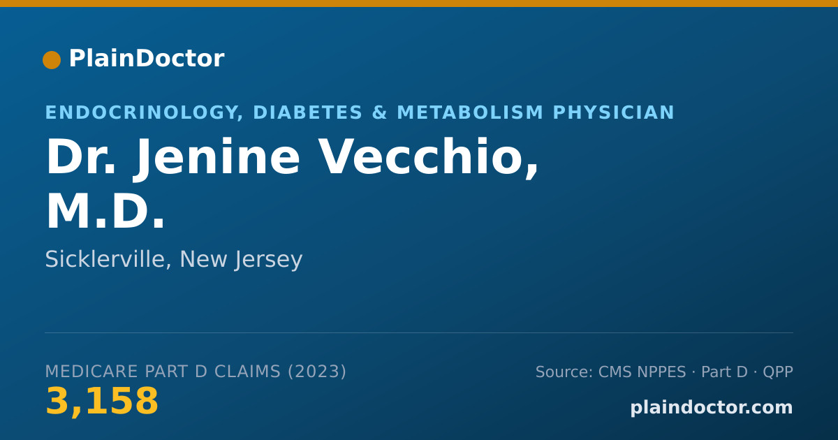 Shareable card for Jenine Vecchio, M.D. - Endocrinology, Diabetes & Metabolism Physician, Sicklerville, NJ