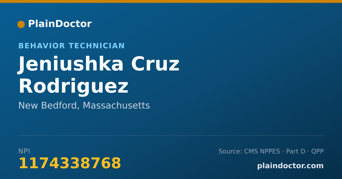 Shareable card for Jeniushka Cruz Rodriguez - Behavior Technician, New Bedford, MA