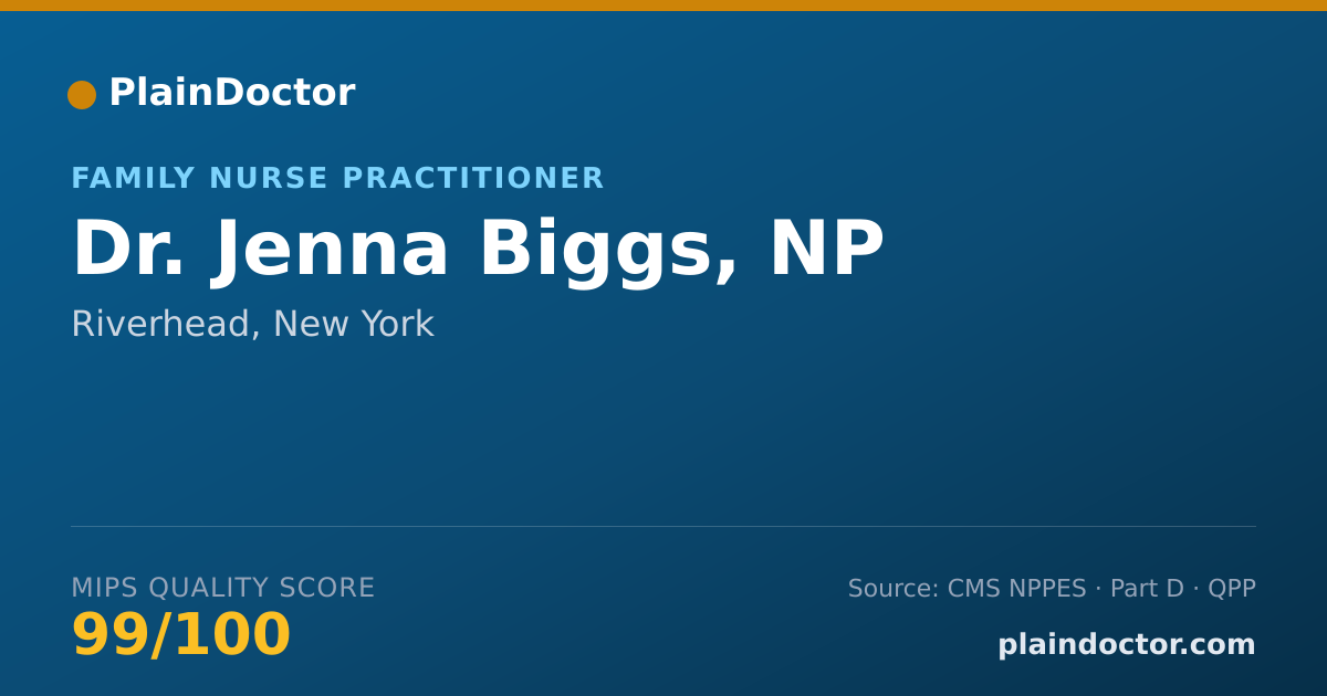Shareable card for Jenna Biggs, NP - Family Nurse Practitioner, Riverhead, NY