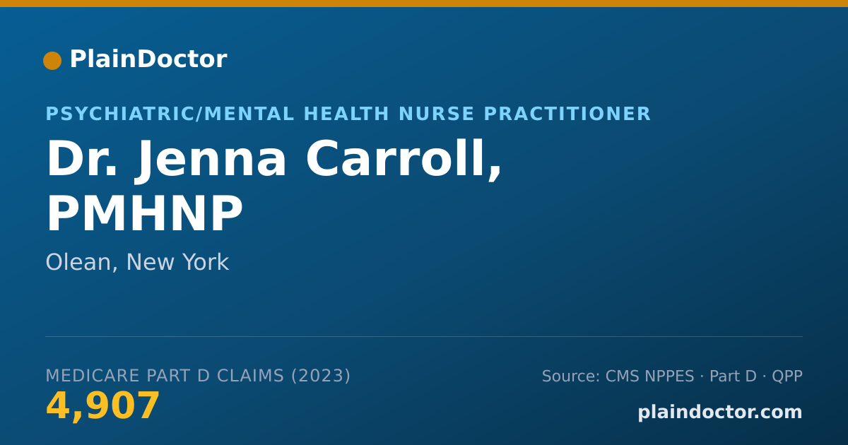 Shareable card for Jenna Carroll, PMHNP - Psychiatric/Mental Health Nurse Practitioner, Olean, NY