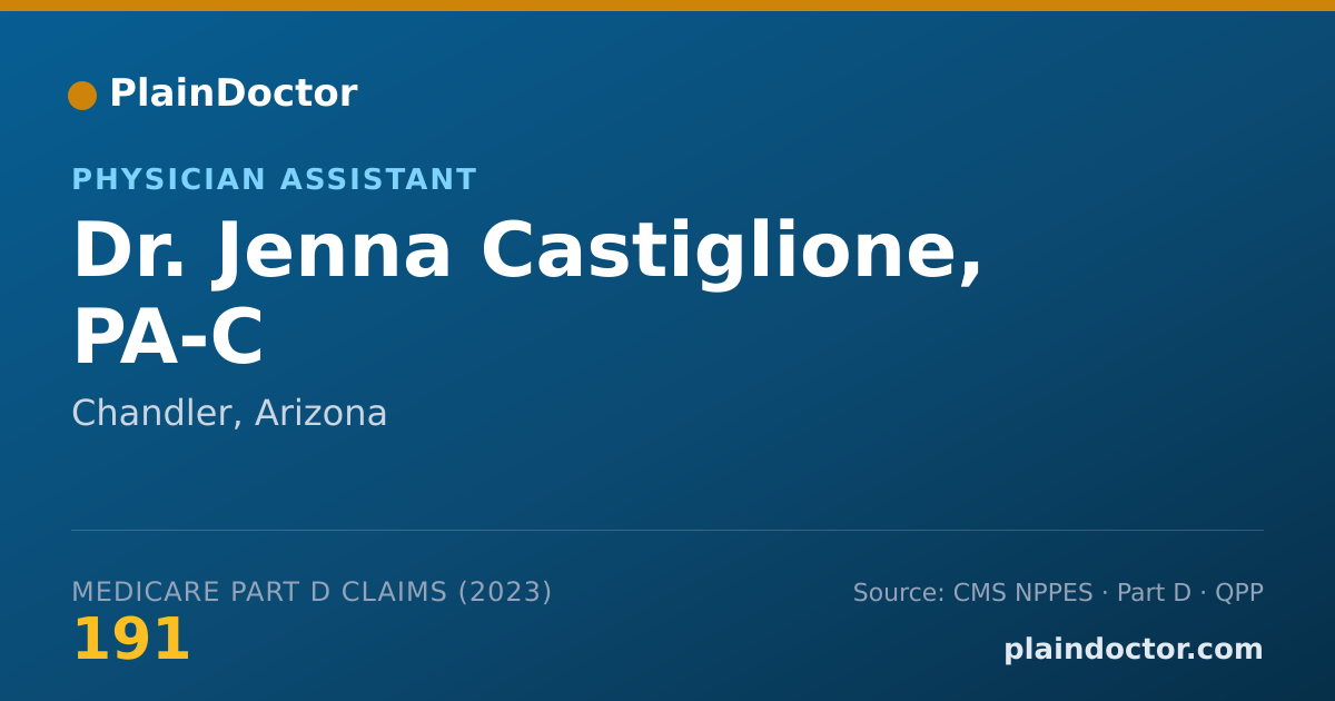 Shareable card for Jenna Castiglione, PA-C - Physician Assistant, Chandler, AZ
