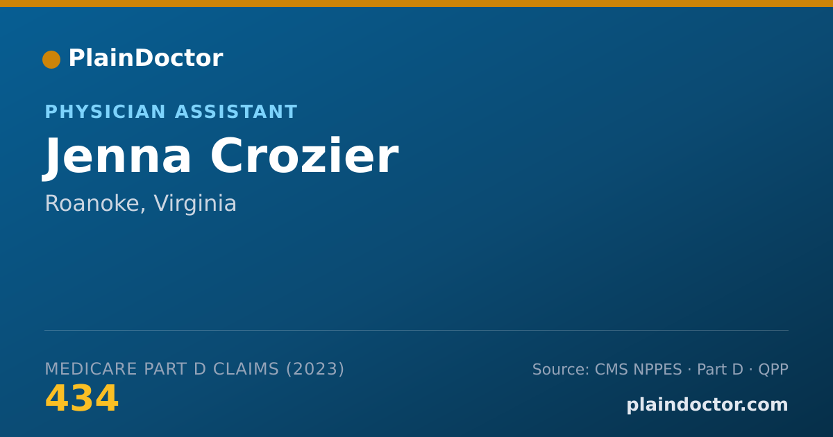 Shareable card for Jenna Crozier - Physician Assistant, Roanoke, VA