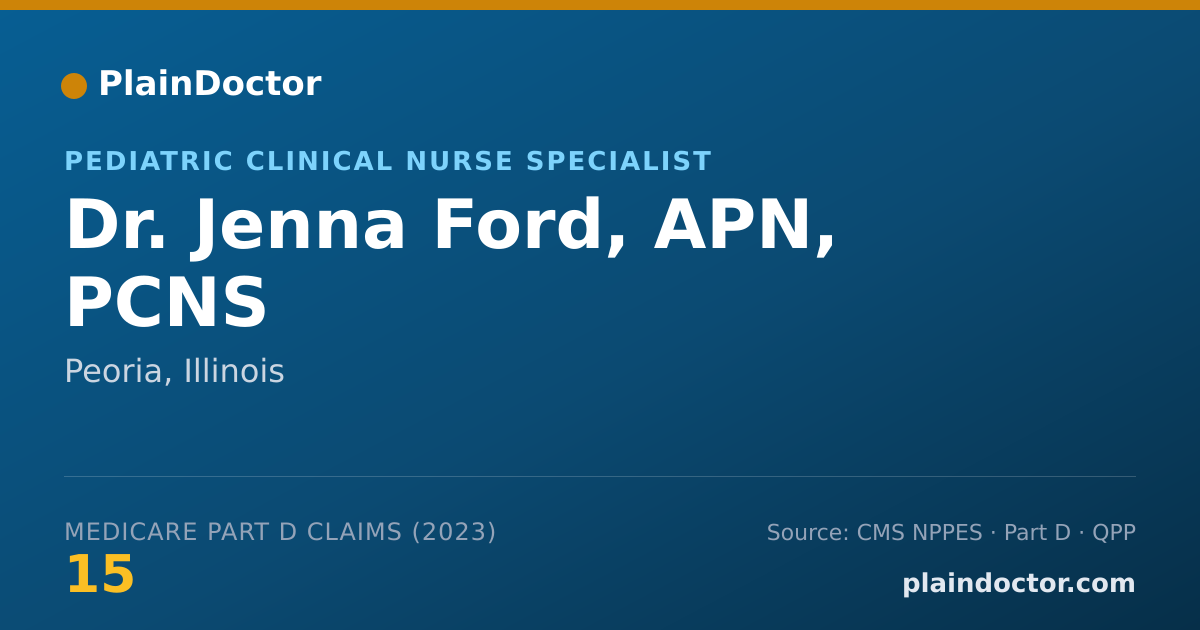 Shareable card for Jenna Ford, APN, PCNS - Pediatric Clinical Nurse Specialist, Peoria, IL