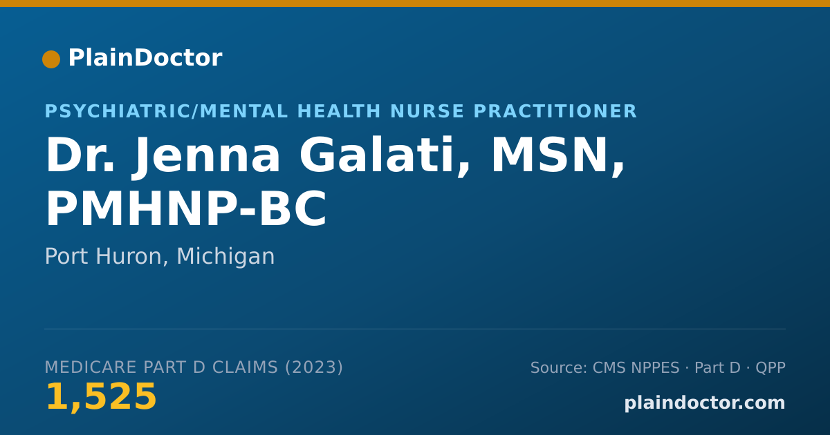 Shareable card for Jenna Galati, MSN, PMHNP-BC - Psychiatric/Mental Health Nurse Practitioner, Port Huron, MI