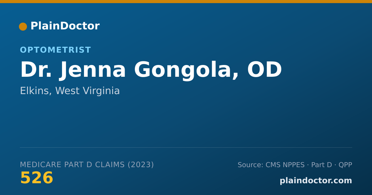 Shareable card for Jenna Gongola, OD - Optometrist, Elkins, WV