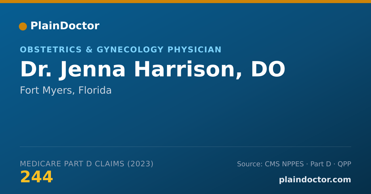 Shareable card for Jenna Harrison, DO - Obstetrics & Gynecology Physician, Fort Myers, FL