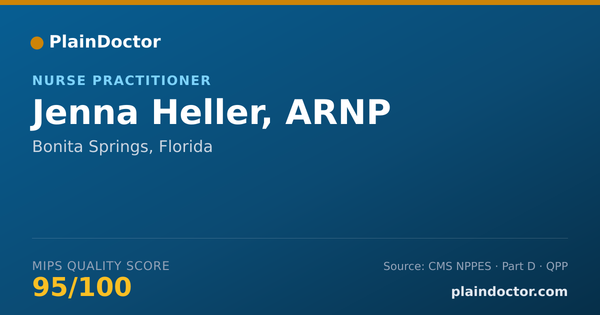 Shareable card for Jenna Heller, ARNP - Nurse Practitioner, Bonita Springs, FL