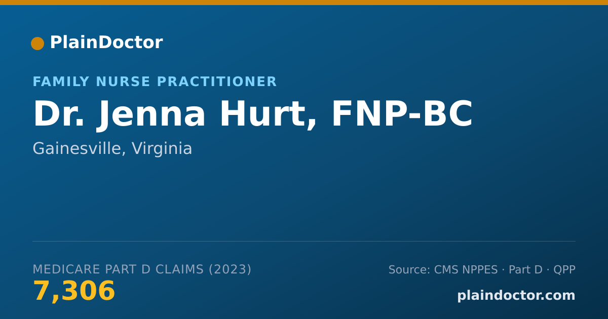 Shareable card for Jenna Hurt, FNP-BC - Family Nurse Practitioner, Gainesville, VA