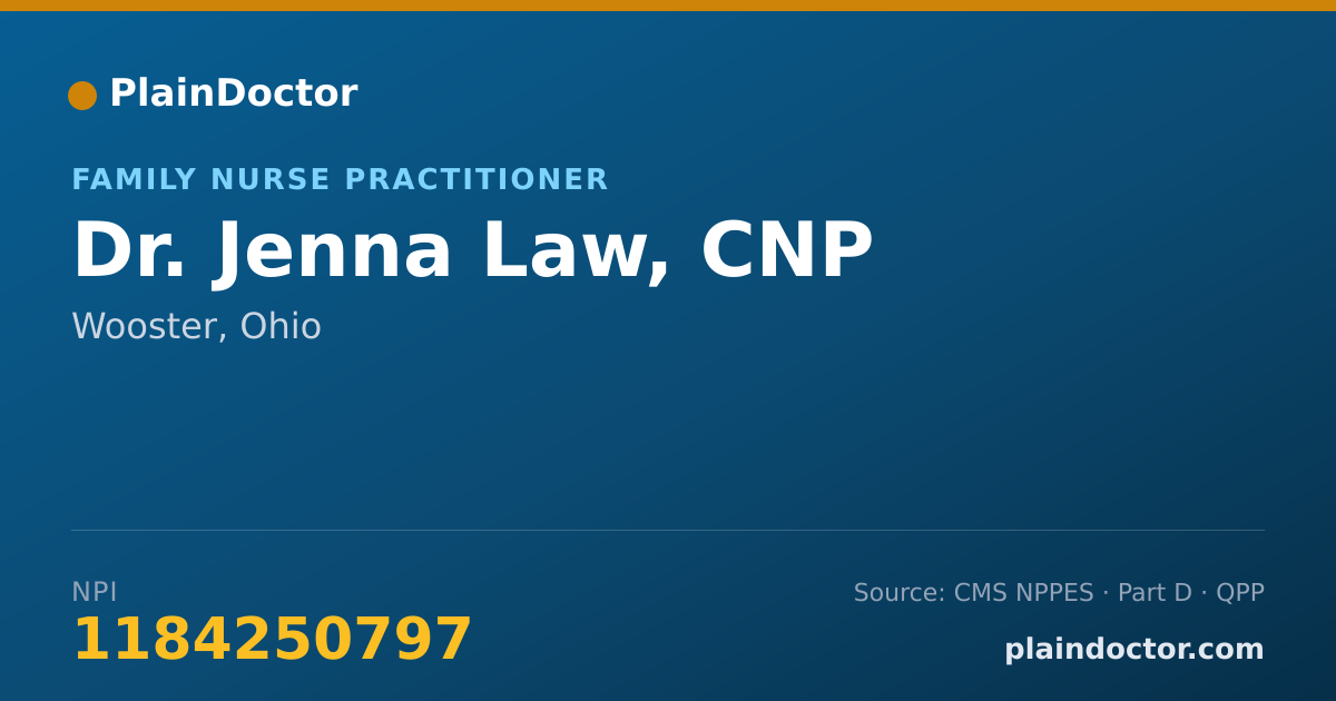 Shareable card for Jenna Law, CNP - Family Nurse Practitioner, Wooster, OH