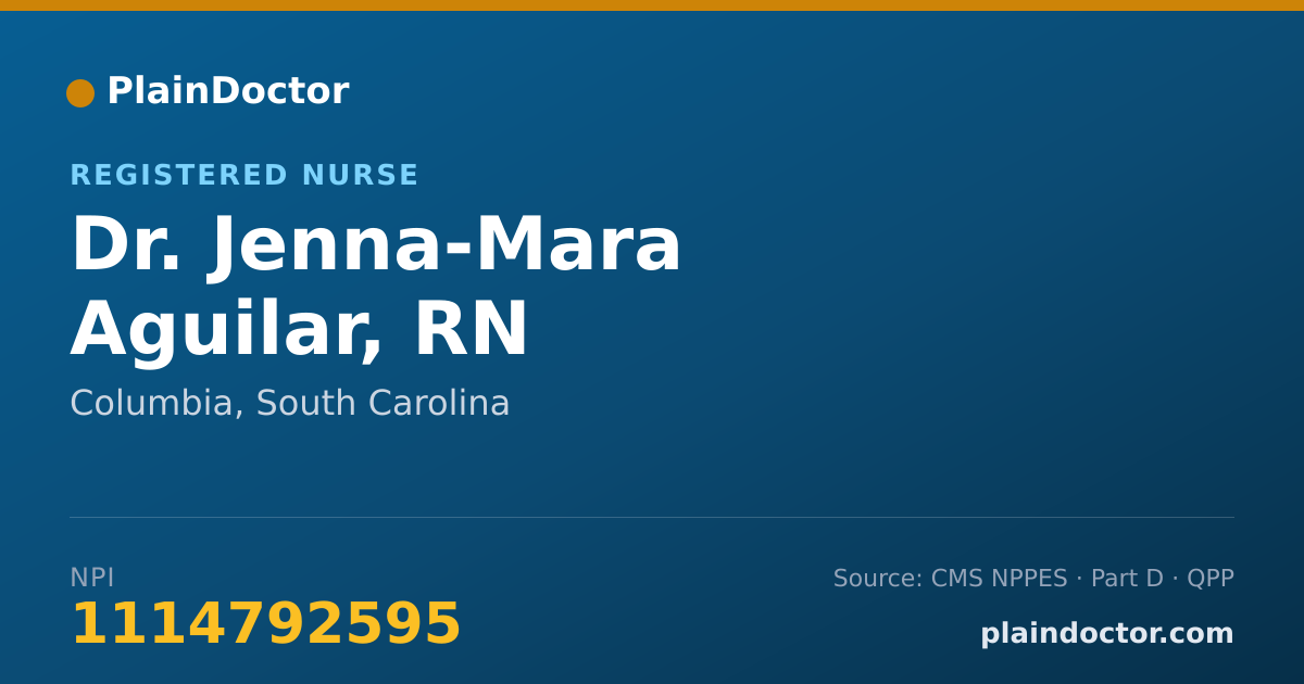 Shareable card for Jenna-Mara Aguilar, RN - Registered Nurse, Columbia, SC