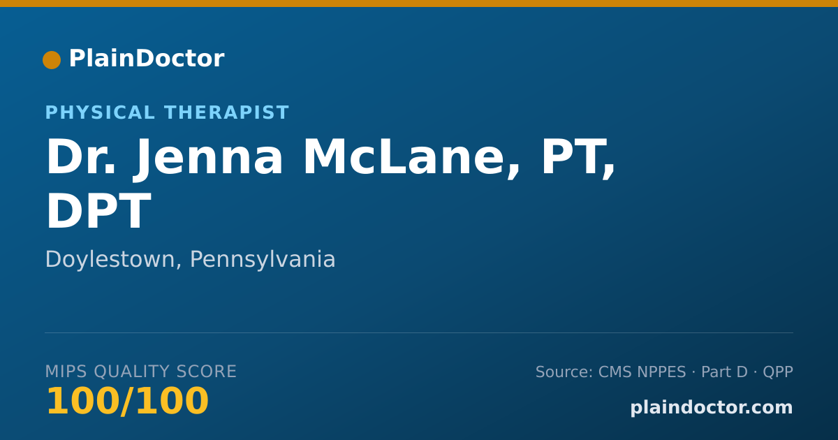 Shareable card for Jenna McLane, PT, DPT - Physical Therapist, Doylestown, PA