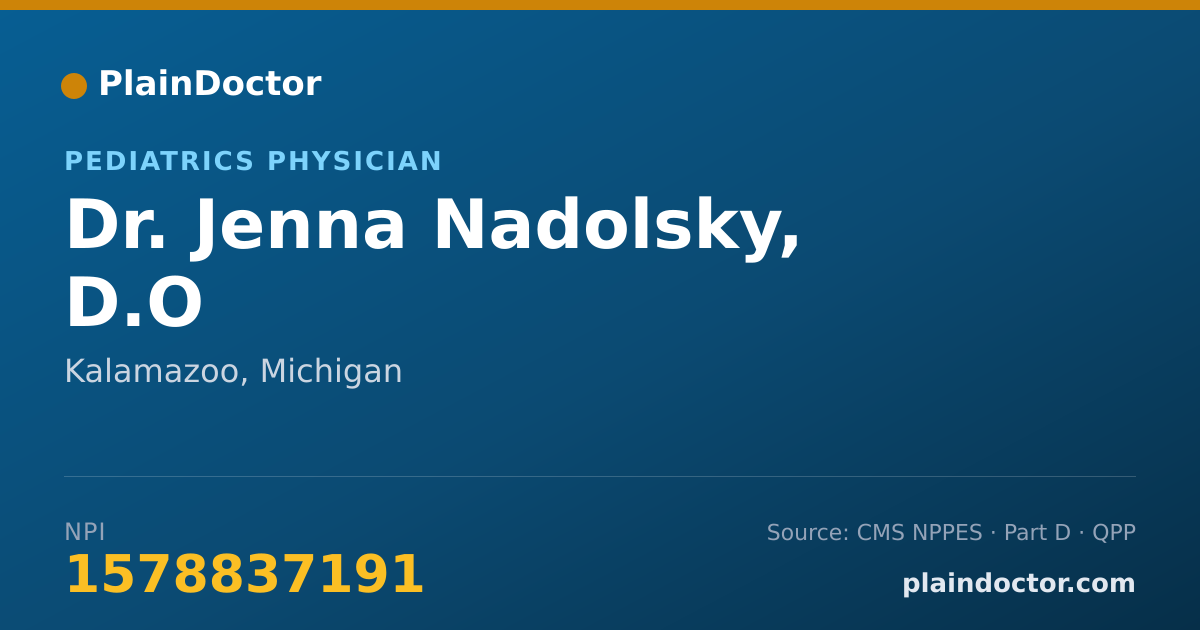 Shareable card for Jenna Nadolsky, D.O - Pediatrics Physician, Kalamazoo, MI