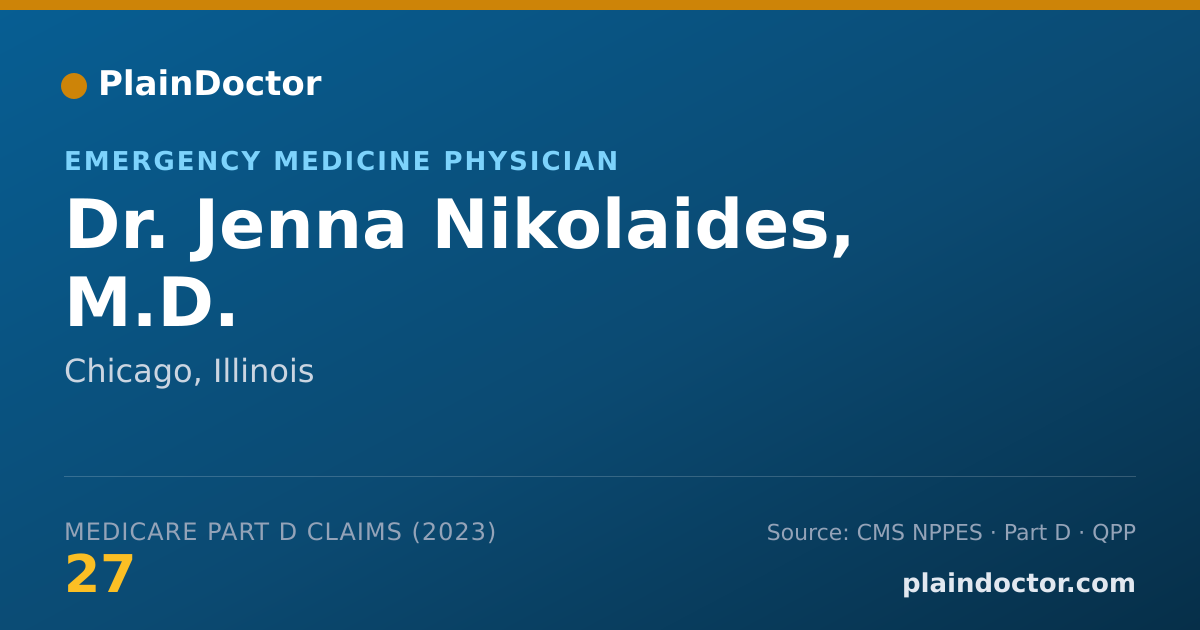 Shareable card for Jenna Nikolaides, M.D. - Emergency Medicine Physician, Chicago, IL