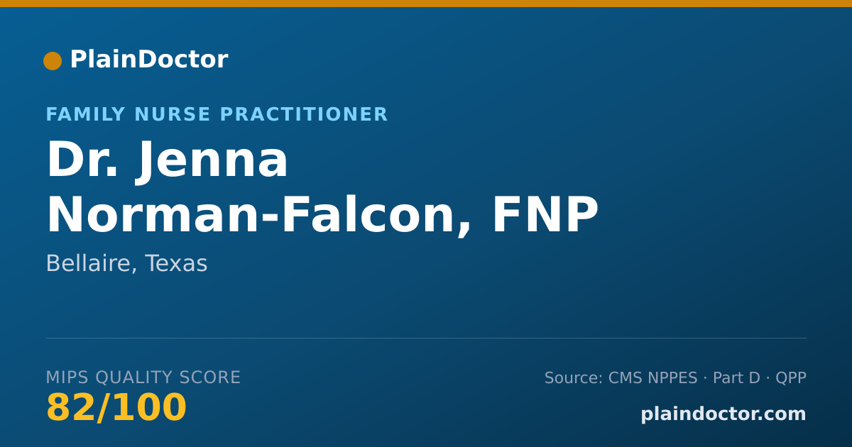 Shareable card for Jenna Norman-Falcon, FNP - Family Nurse Practitioner, Bellaire, TX
