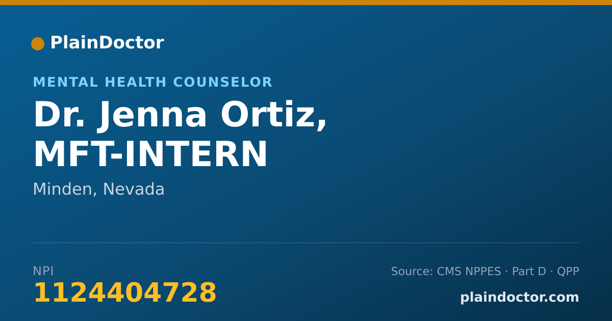 Shareable card for Jenna Ortiz, MFT-INTERN - Mental Health Counselor, Minden, NV