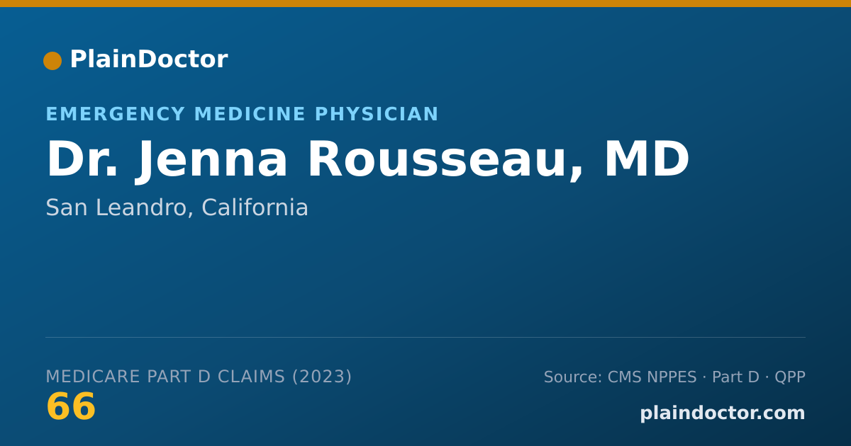 Shareable card for Jenna Rousseau, MD - Emergency Medicine Physician, San Leandro, CA