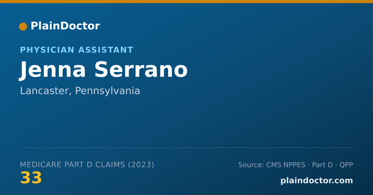 Shareable card for Jenna Serrano - Physician Assistant, Lancaster, PA