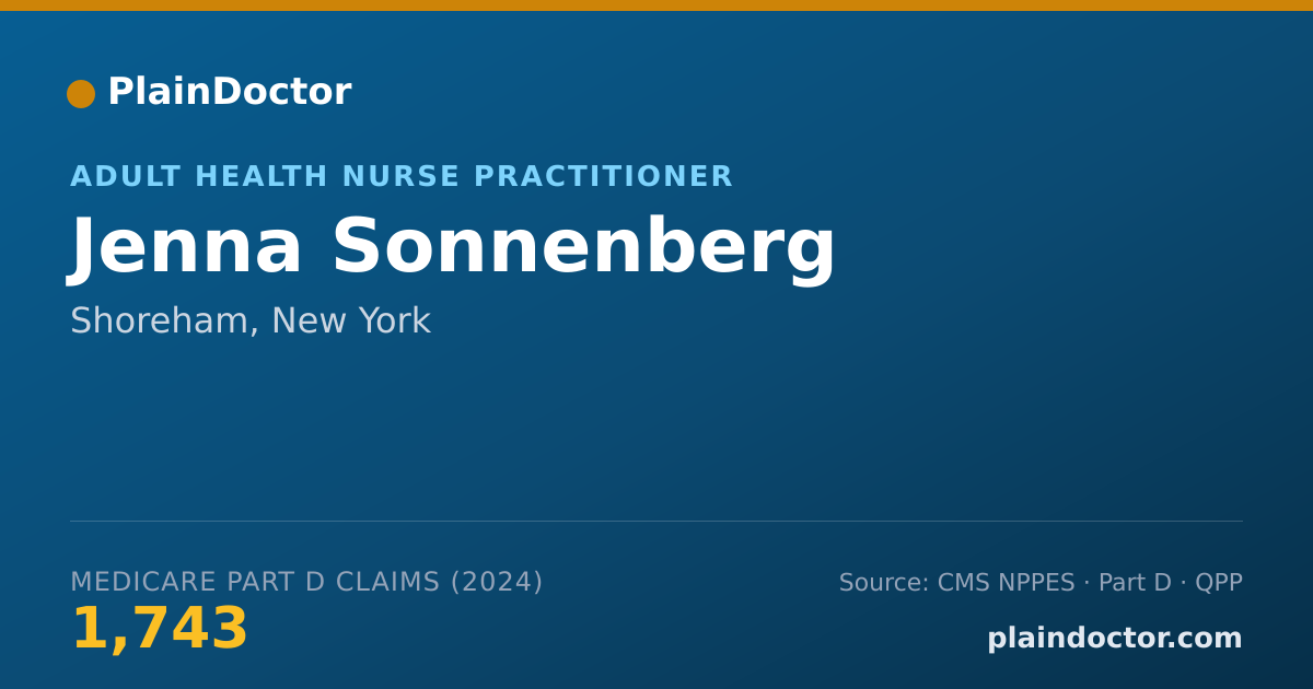 Shareable card for Jenna Sonnenberg - Adult Health Nurse Practitioner, Shoreham, NY