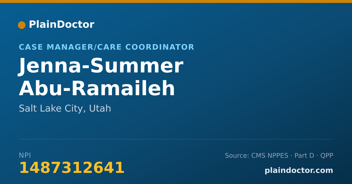 Shareable card for Jenna-Summer Abu-Ramaileh - Case Manager/Care Coordinator, Salt Lake City, UT
