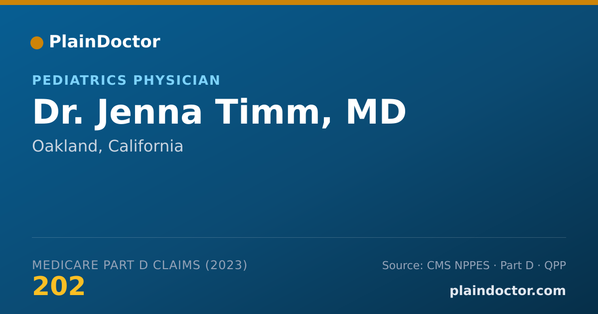 Shareable card for Jenna Timm, MD - Pediatrics Physician, Oakland, CA