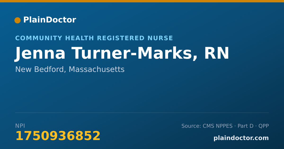 Shareable card for Jenna Turner-Marks, RN - Community Health Registered Nurse, New Bedford, MA