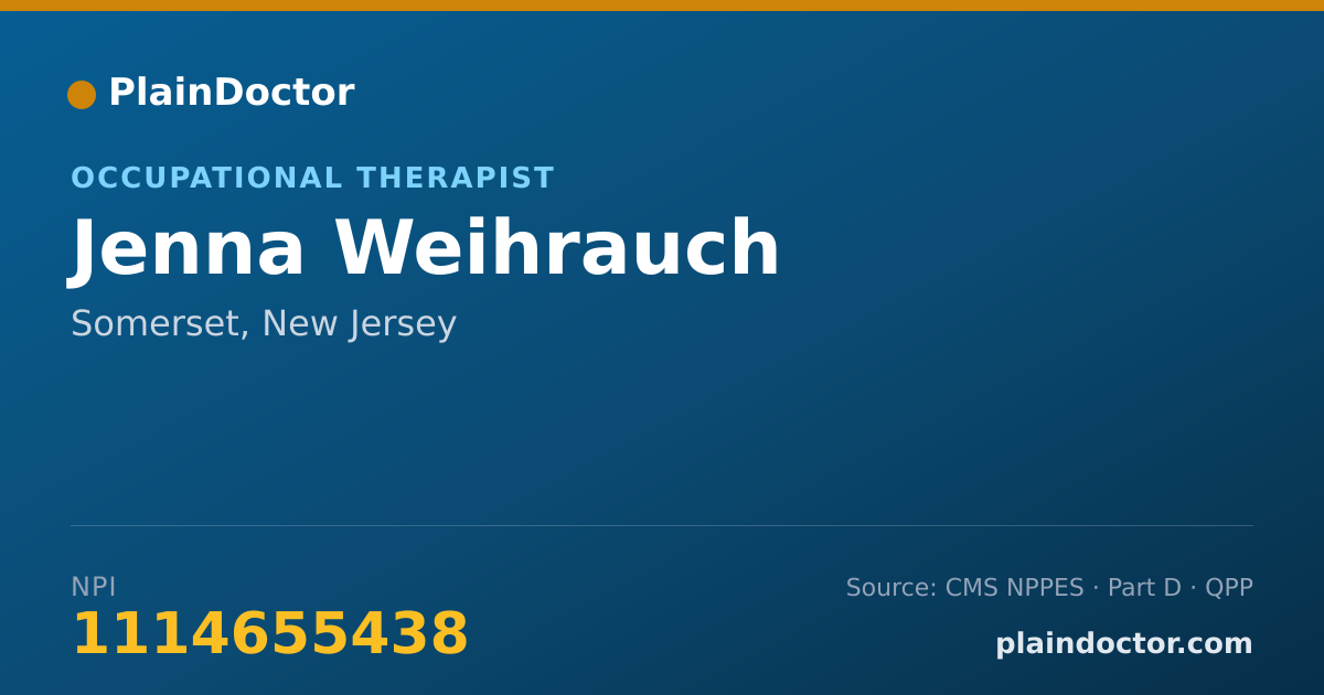 Shareable card for Jenna Weihrauch - Occupational Therapist, Somerset, NJ