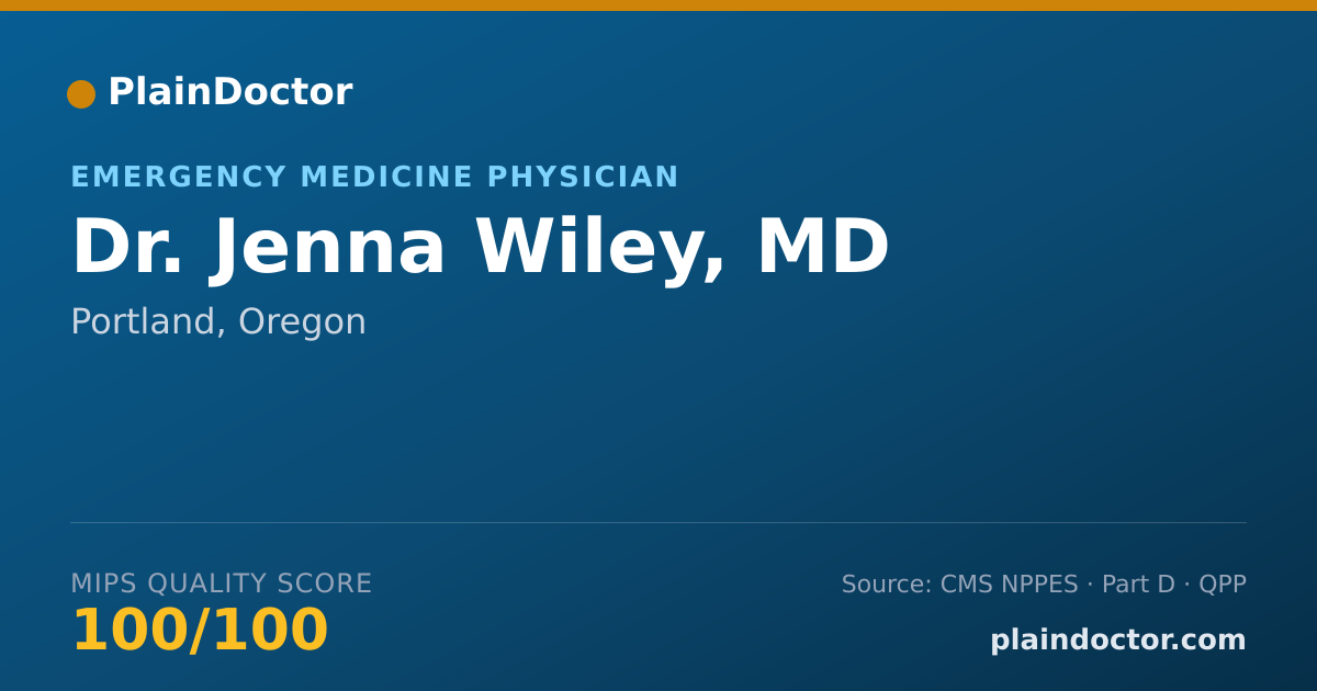 Shareable card for Jenna Wiley, MD - Emergency Medicine Physician, Portland, OR