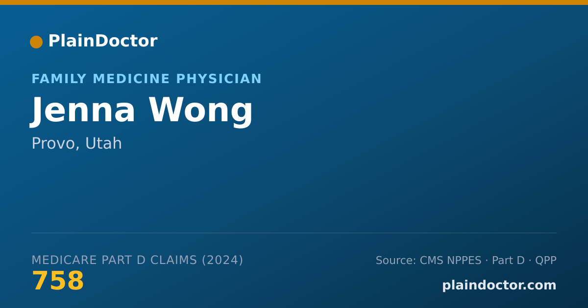 Shareable card for Jenna Wong - Family Medicine Physician, Provo, UT