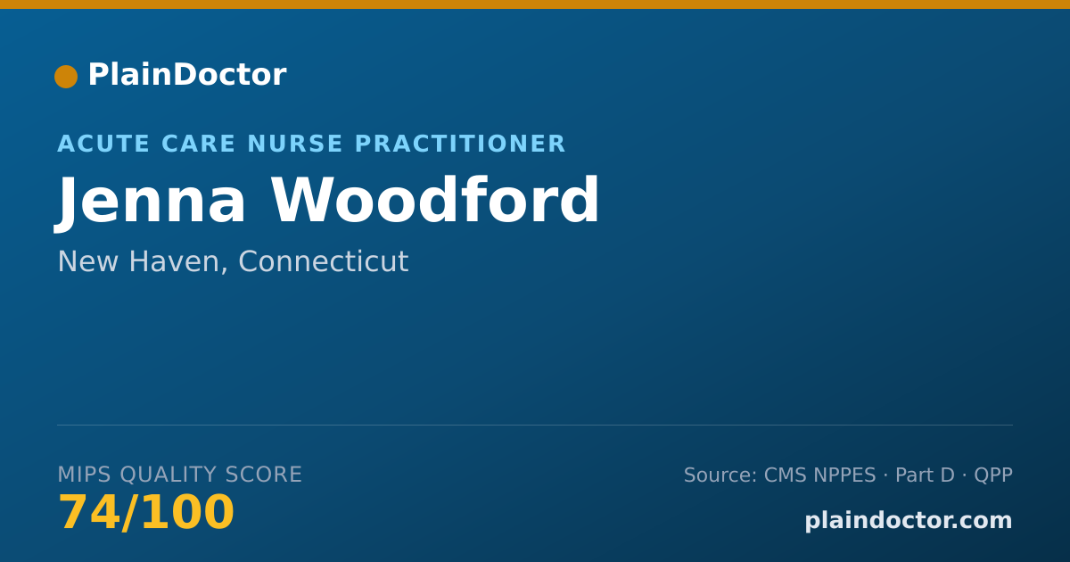 Shareable card for Jenna Woodford - Acute Care Nurse Practitioner, New Haven, CT