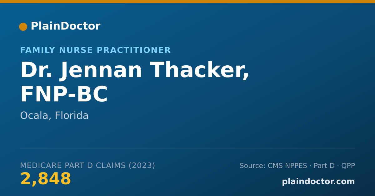 Shareable card for Jennan Thacker, FNP-BC - Family Nurse Practitioner, Ocala, FL