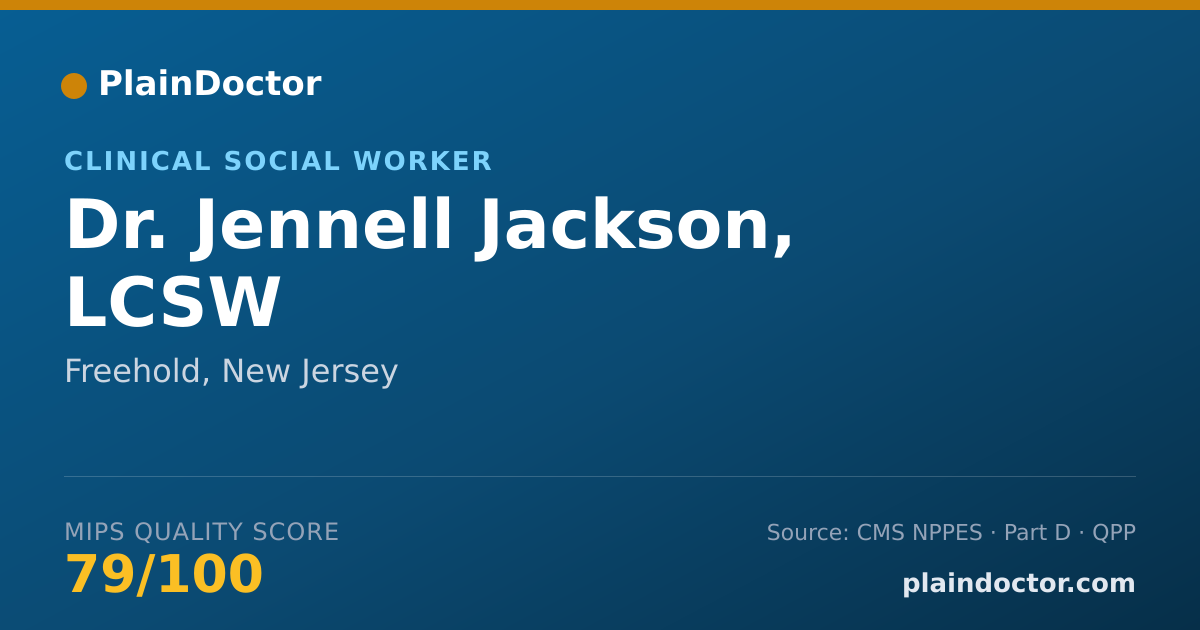 Shareable card for Jennell Jackson, LCSW - Clinical Social Worker, Freehold, NJ