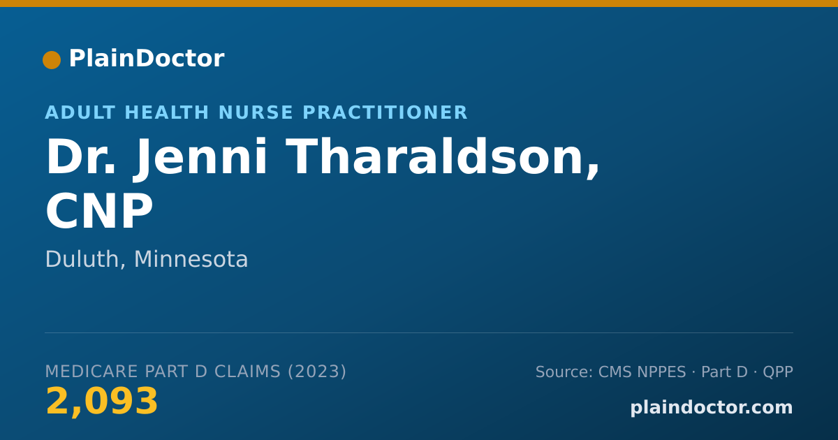 Shareable card for Jenni Tharaldson, CNP - Adult Health Nurse Practitioner, Duluth, MN