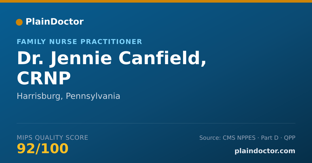 Shareable card for Jennie Canfield, CRNP - Family Nurse Practitioner, Harrisburg, PA