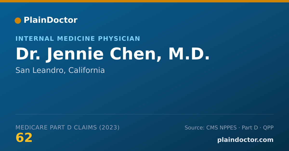 Shareable card for Jennie Chen, M.D. - Internal Medicine Physician, San Leandro, CA