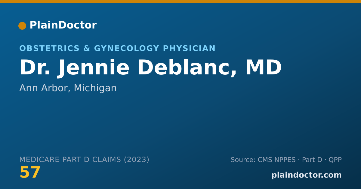 Shareable card for Jennie Deblanc, MD - Obstetrics & Gynecology Physician, Ann Arbor, MI