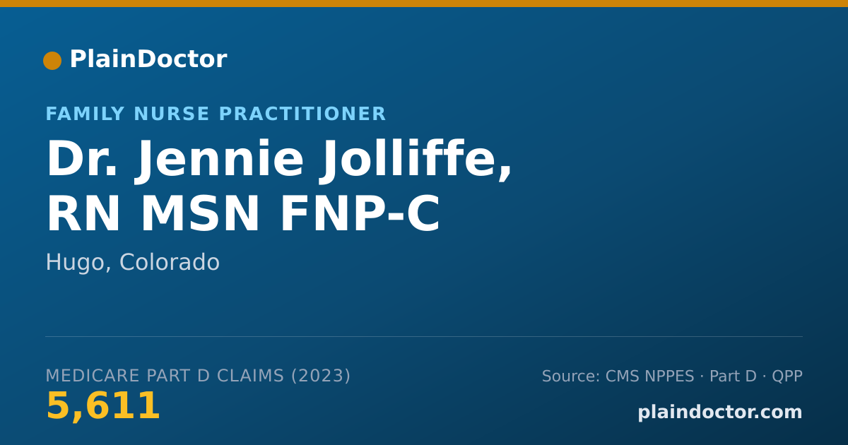Shareable card for Jennie Jolliffe, RN MSN FNP-C - Family Nurse Practitioner, Hugo, CO
