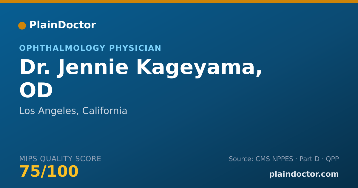 Shareable card for Jennie Kageyama, OD - Ophthalmology Physician, Los Angeles, CA