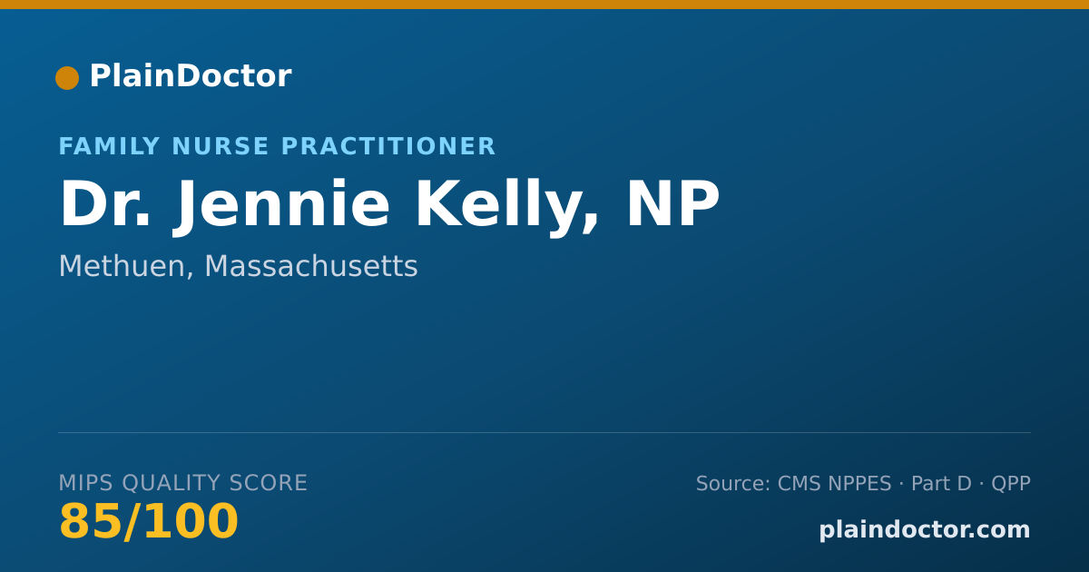 Shareable card for Jennie Kelly, NP - Family Nurse Practitioner, Methuen, MA